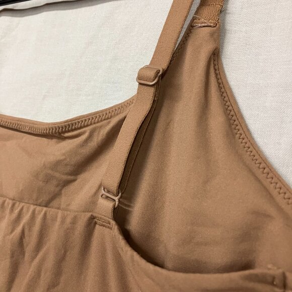 Auden Women's L Brown 4-Way Stretch Cami Bodysuit Adjustable Straps Scoop Neck - Picture 10 of 12
